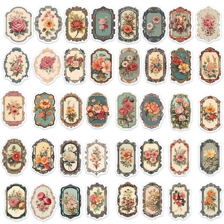 Stickers - Blomsterdekaler - 50st