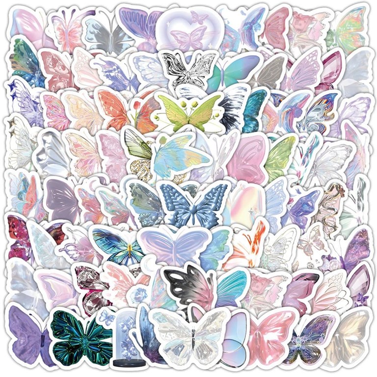 Stickers - Fjärilsmix - 100st