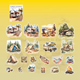 Stickers - Clear - Campingliv - Gula toner - 20st