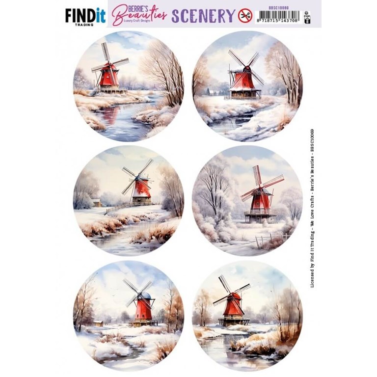 Push Out Scenery - Winter Landscape - Round