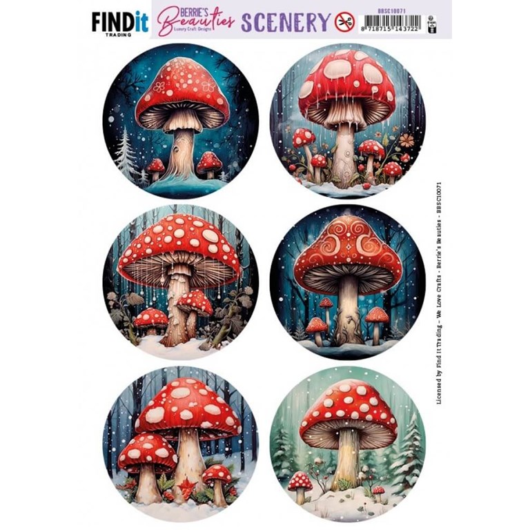 Push Out Scenery - Mushroom - Round