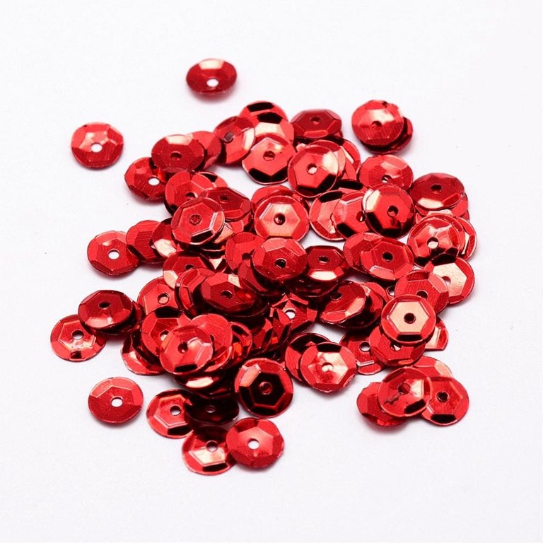 Paljetter - 5mm - Röda