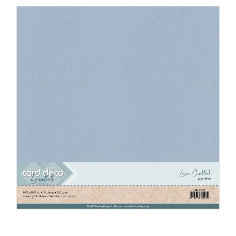 Cardstock - 30x30 cm - Gråblå - 10st