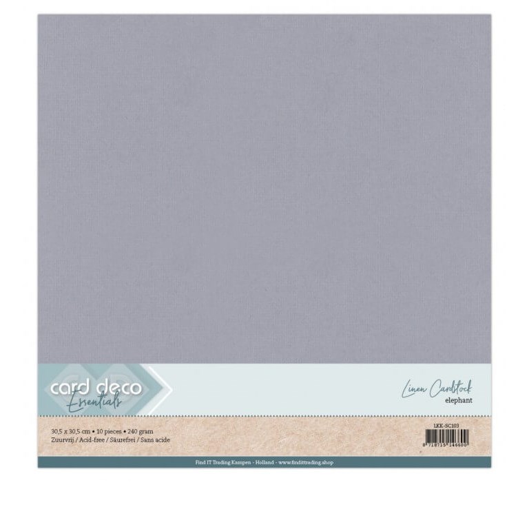 Cardstock - 30x30 cm - Elefantgrå - 10st