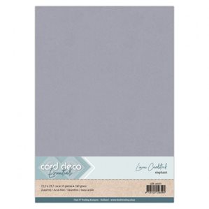 Enfärgad Cardstock A4 - 10st ark - Elefantgrå - Linnestruktur