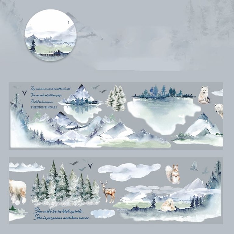 Stickers att klippa ut - Vintrig fjällvärld