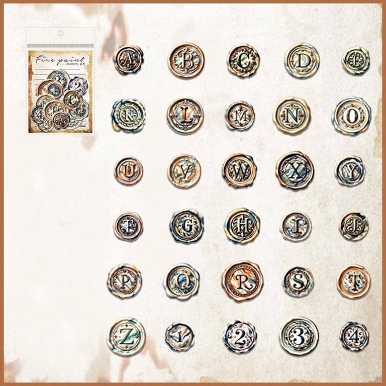 Stickers - Papper - Sigill i metallfärger - 30st
