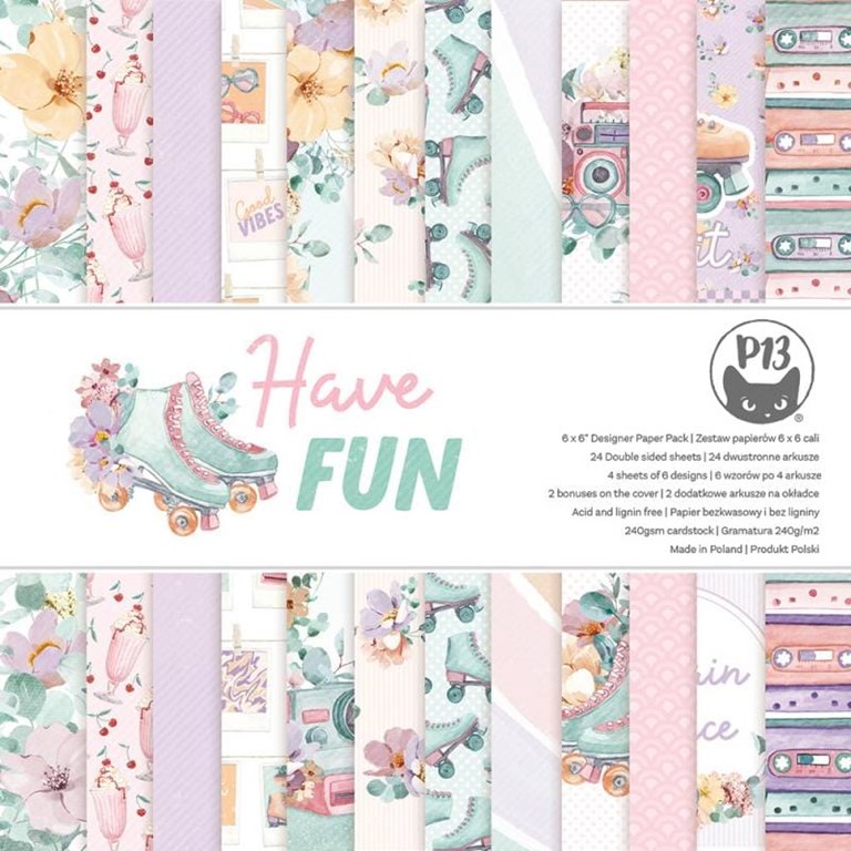 Scrapbookingpapper - 15x15 cm - Have Fun