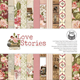 Scrapbookingpapper - 15x15 cm - Love Stories