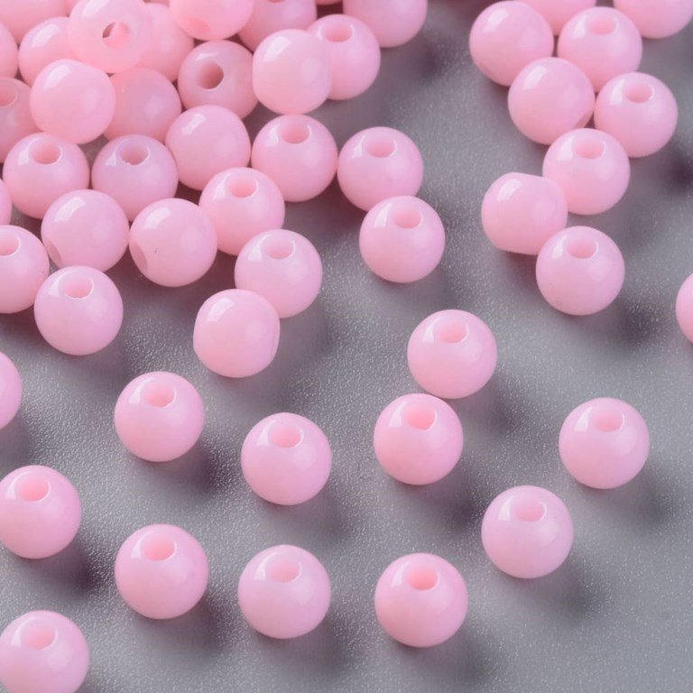 Akrylpärlor - Storpack - Ca 4400st - 6mm - Rosa