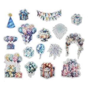 Stickers - Clear - Kalas i blå toner  - 30st