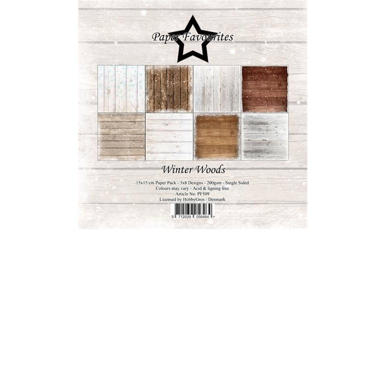 Scrapbookingpapper - 15x15cm - Winter Woods