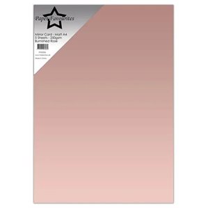 A4 Metallic Mirror Card - Burnished Rose - Satin - 5st