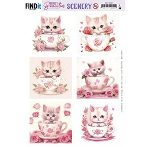 Push Out Scenery - Kitten in cup - Square