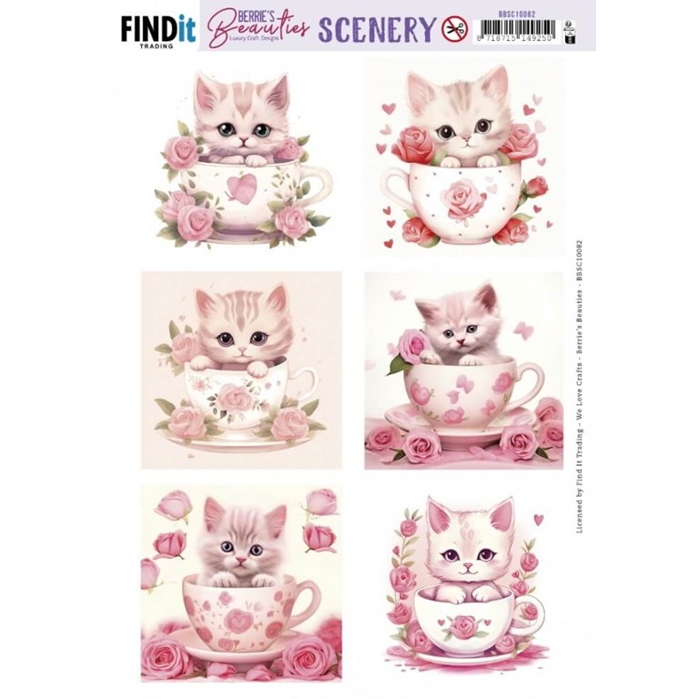 Push Out Scenery - Kitten in cup - Square