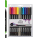 Dual Tip Brush Pens - Akvarellpennor standard - 12st