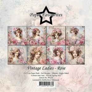 Scrapbookingpapper - 15x15cm - Vintage Ladies Rose