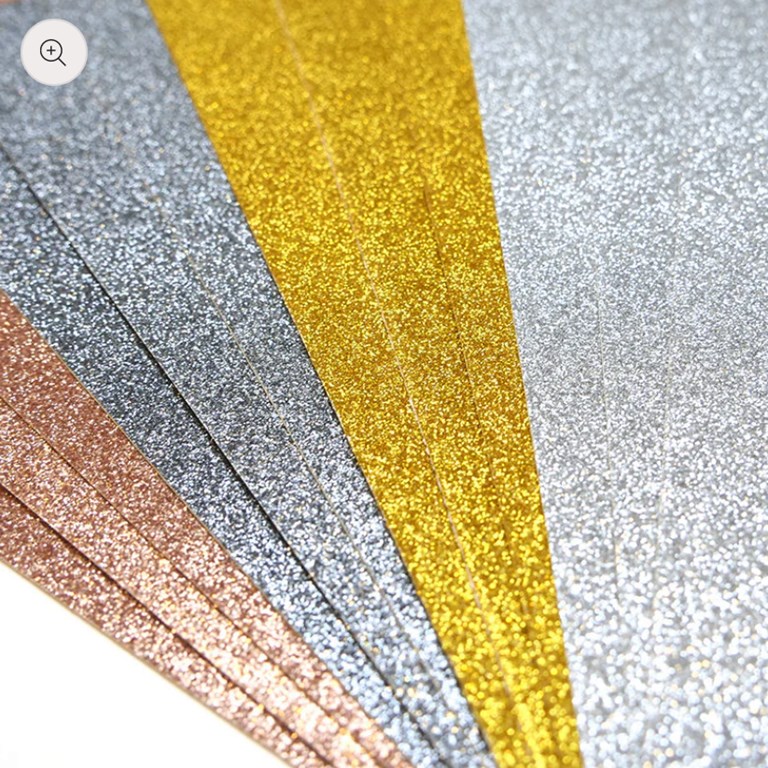 Double Sided Bumper Glitter Pack - 30x30cm - Metallics - 350gsm - 12st