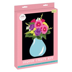 Paljettavla - DIY - Pyssel för vuxna - Blommor i vas