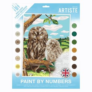Paint by numbers - Pyssel för vuxna - Ugglor