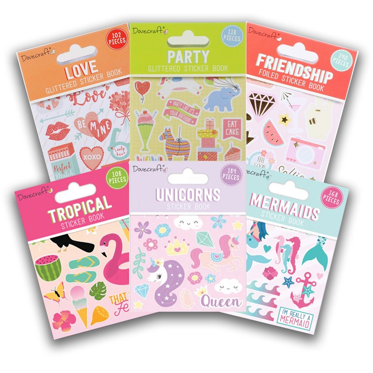 Sticker-books - Paket med 6st - 820st stickers