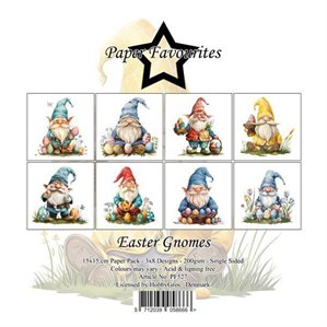 Scrapbookingpapper - 15x15cm - Easter Gnomes