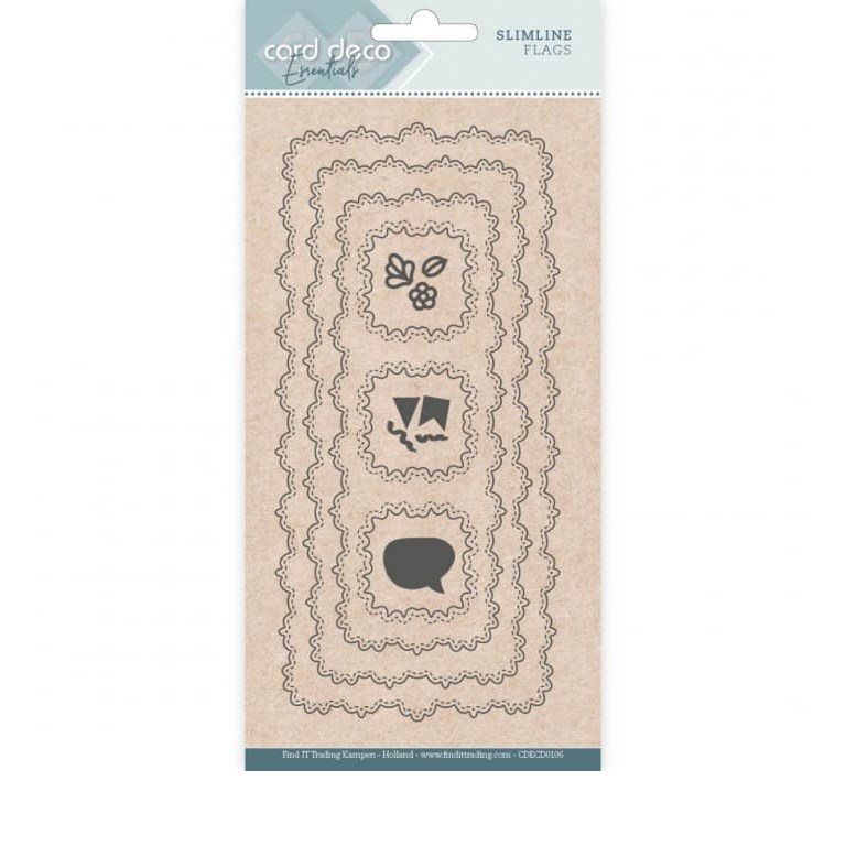 Card Deco Essentials Slimline Dies - Slimline Flags