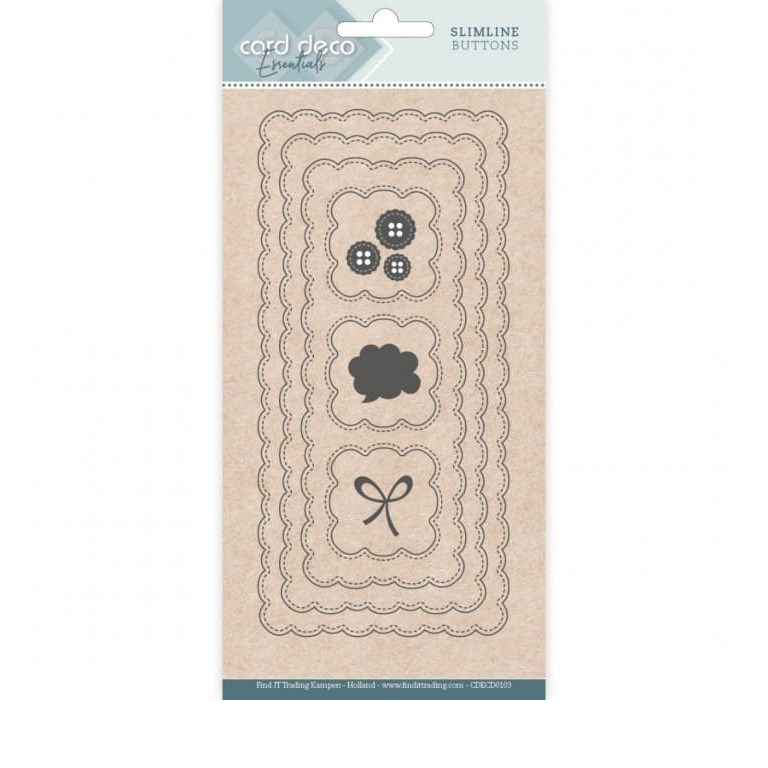 Card Deco Essentials Slimline Dies - Slimline Buttons