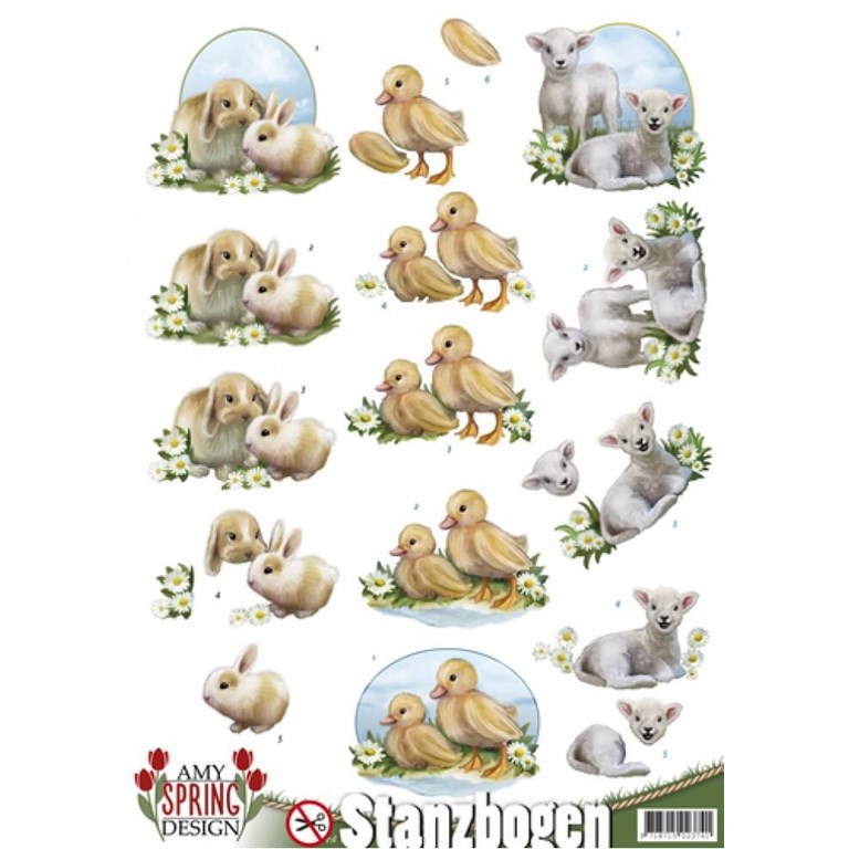 Push Out 3D - Spring animals