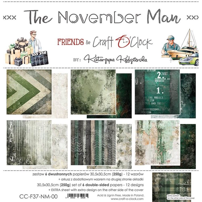 Scrapbookingpapper - 30x30cm - The November Man