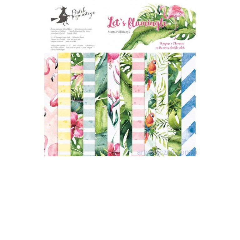 Scrapbookingpapper - 30x30 cm - Let´s Flamingle
