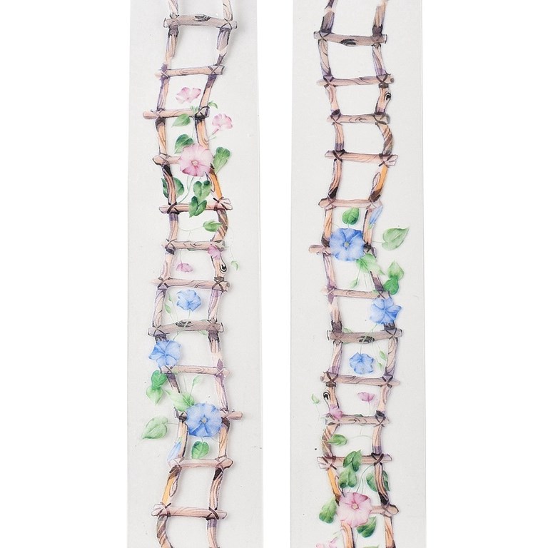 Stickerstejp - Clear - Stege med blommor