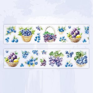 Stickers på rulle - Clear - Blåbär & Druvor