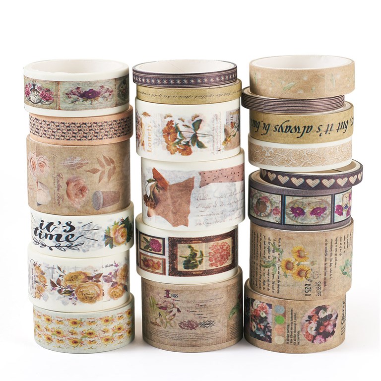 Washitejp - Mixpaket - Vintagemotiv - 20st rullar