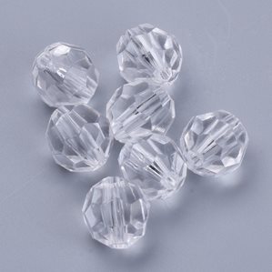 Akrylpärlor - Facett - 6mm - Klara - 400st