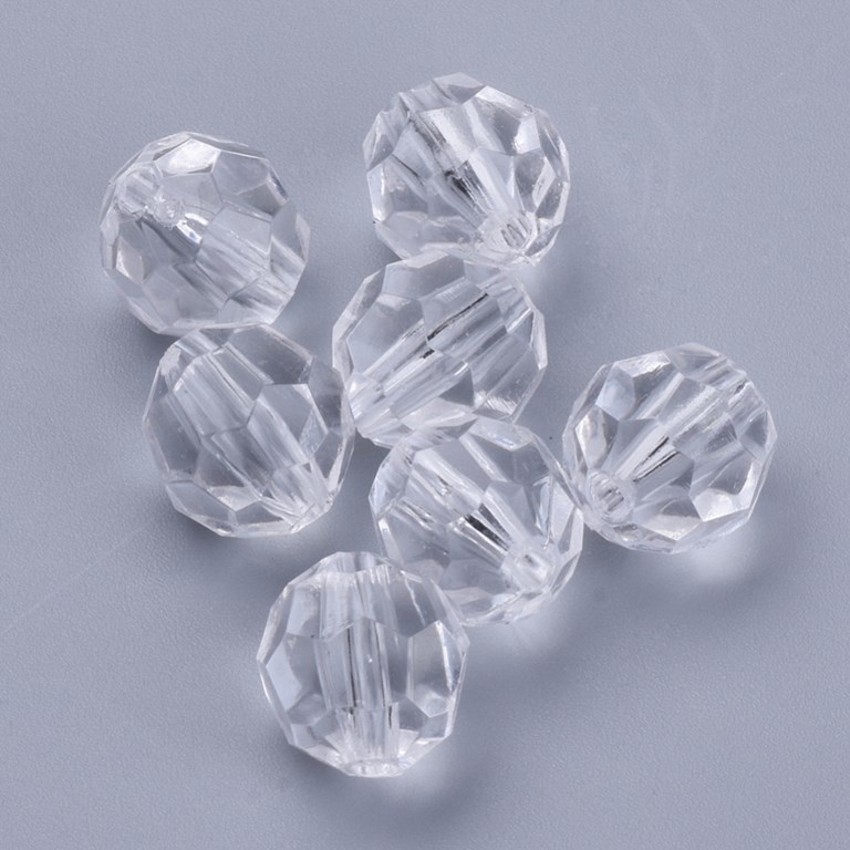 Akrylpärlor - Facett - 6mm - Klara - 400st