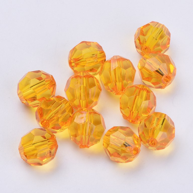 Akrylpärlor - Facett - 6mm - Orange - 400st