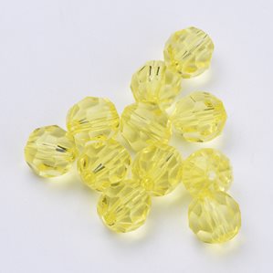 Akrylpärlor - Facett - 6mm - Gula - 400st