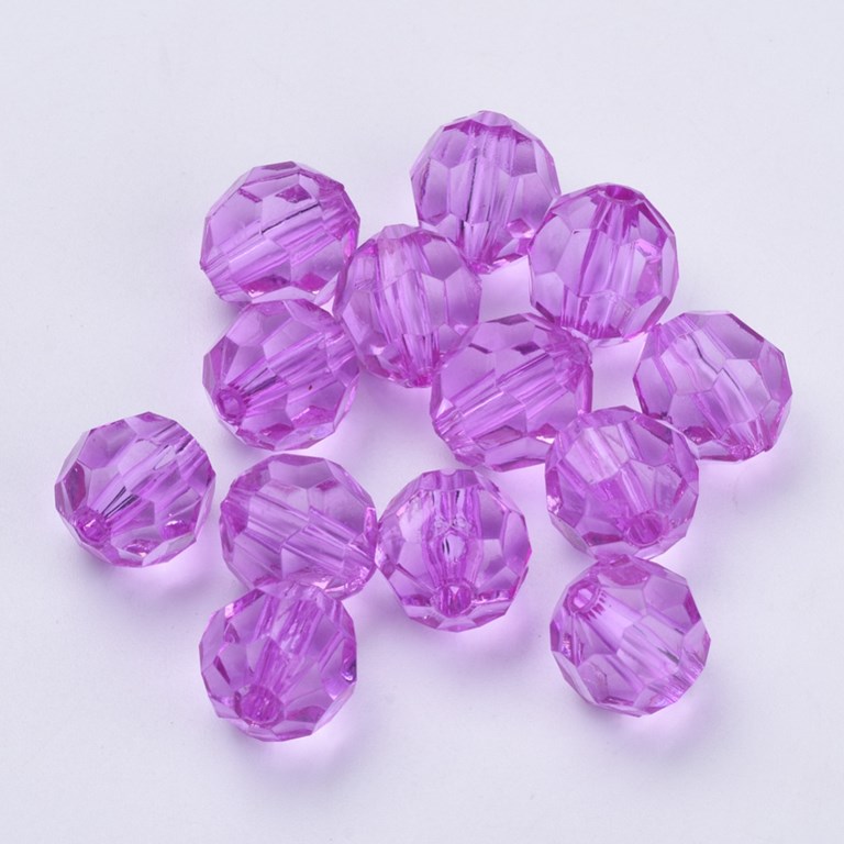 Akrylpärlor - Facett - 6mm - Lila - 400st