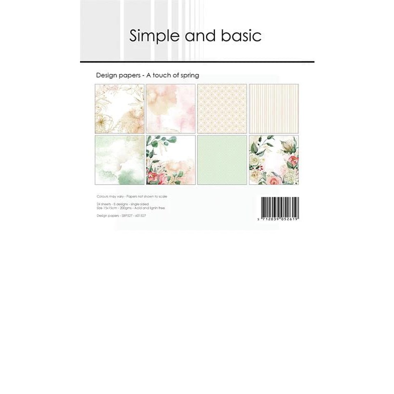 Scrapbookingpapper - 15x15cm - A touch of spring