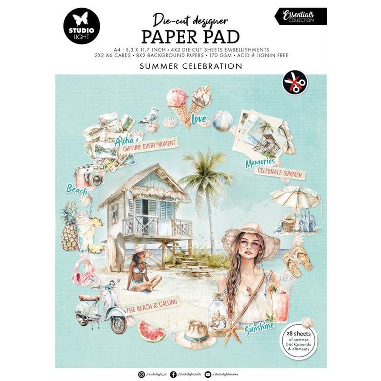 Pappersblock med die-cuts A4 - Summer Celebration