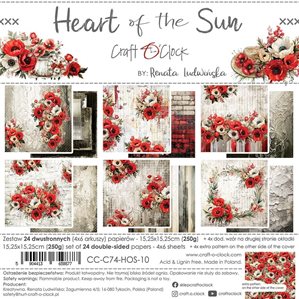 Scrapbookingpapper - 30x30cm - Heart of the Sun