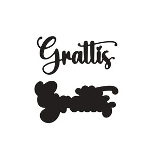 PY Hobby Dies - Grattis - Med bakgrund - 3.4 x 7,1cm