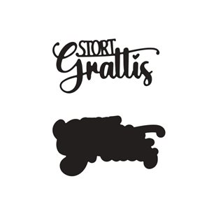 PY Hobby Dies - Stort Grattis - Med bakgrund - 5,8 x 3cm