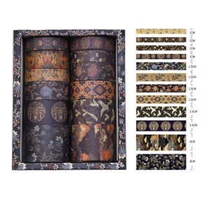 Washitejp - Paket med 12st rullar - Orientalisk - Mörk