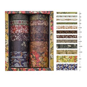 Washitejp - Paket med 12st rullar - Blommiga
