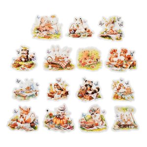 Stickers - Clear - Djur på picknick