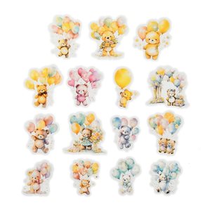 Stickers - Clear - Djur med ballonger