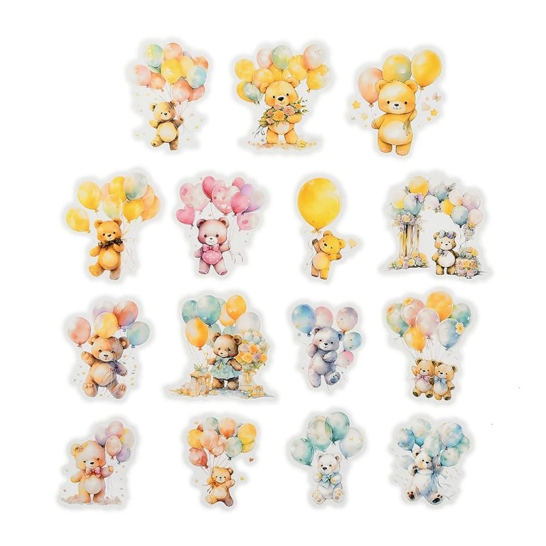 Stickers - Clear - Djur med ballonger