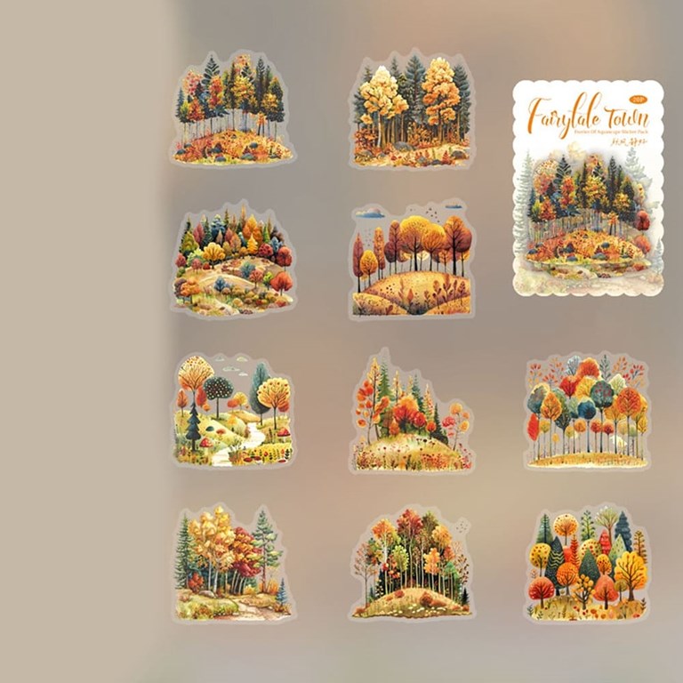 Stickers - Clear - Träd i höstfärger